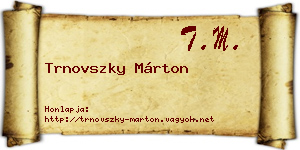 Trnovszky Márton névjegykártya