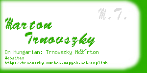 marton trnovszky business card